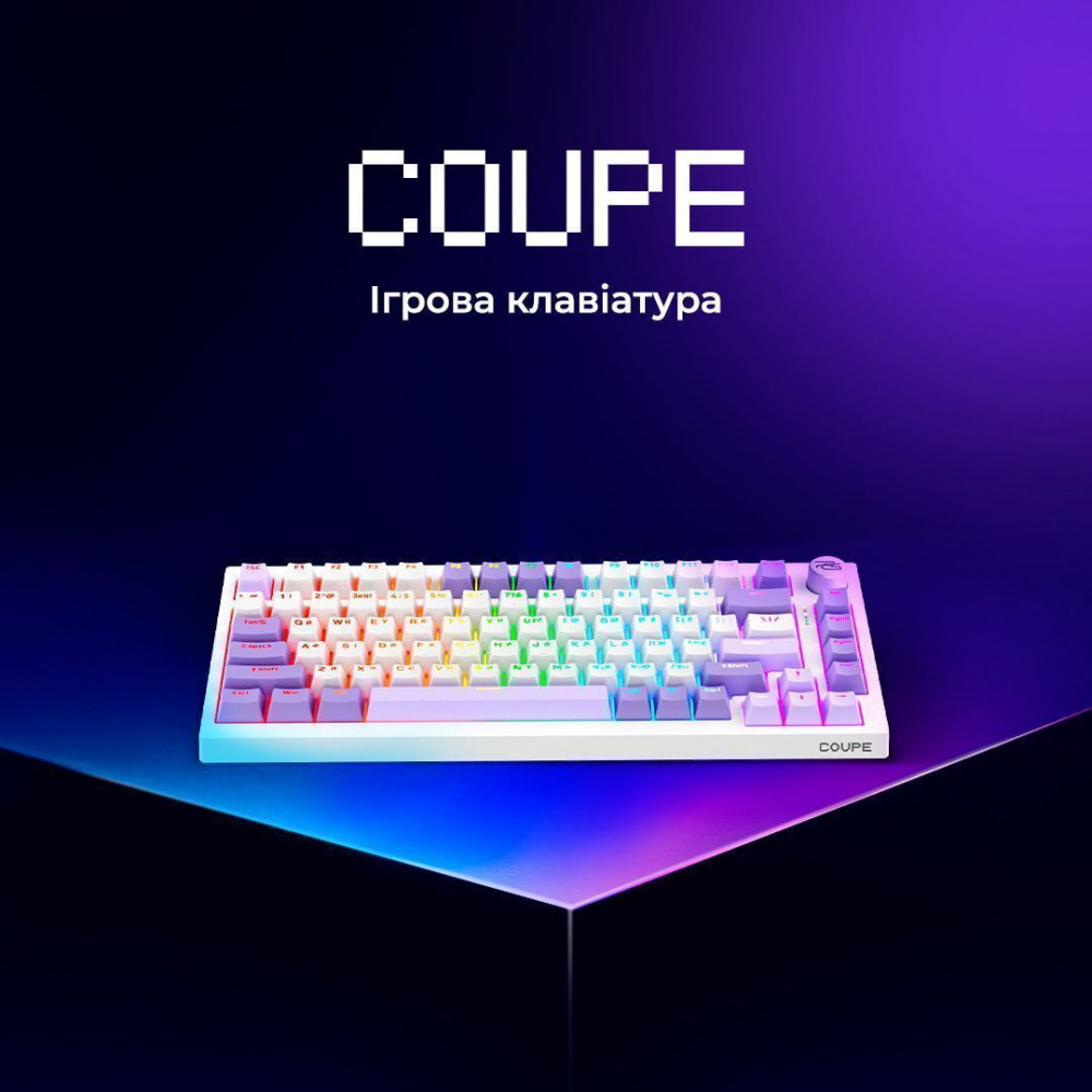 Бездротова клавіатура Proove Gaming Coupe (Ukraine Layout) black/purple (WKCP00022416) Чорний/фіолетовий на малюнкі №12