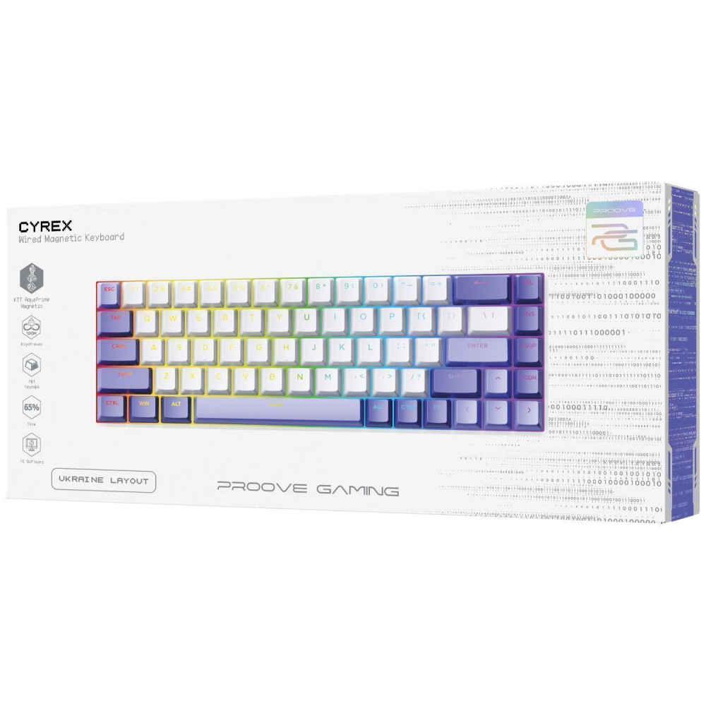 Дротова магнітна клавіатура Proove Gaming Cyrex (Ukraine Layout) black/purple (MKCR00022416) Чорний/фіолетовий на малюнкі №2