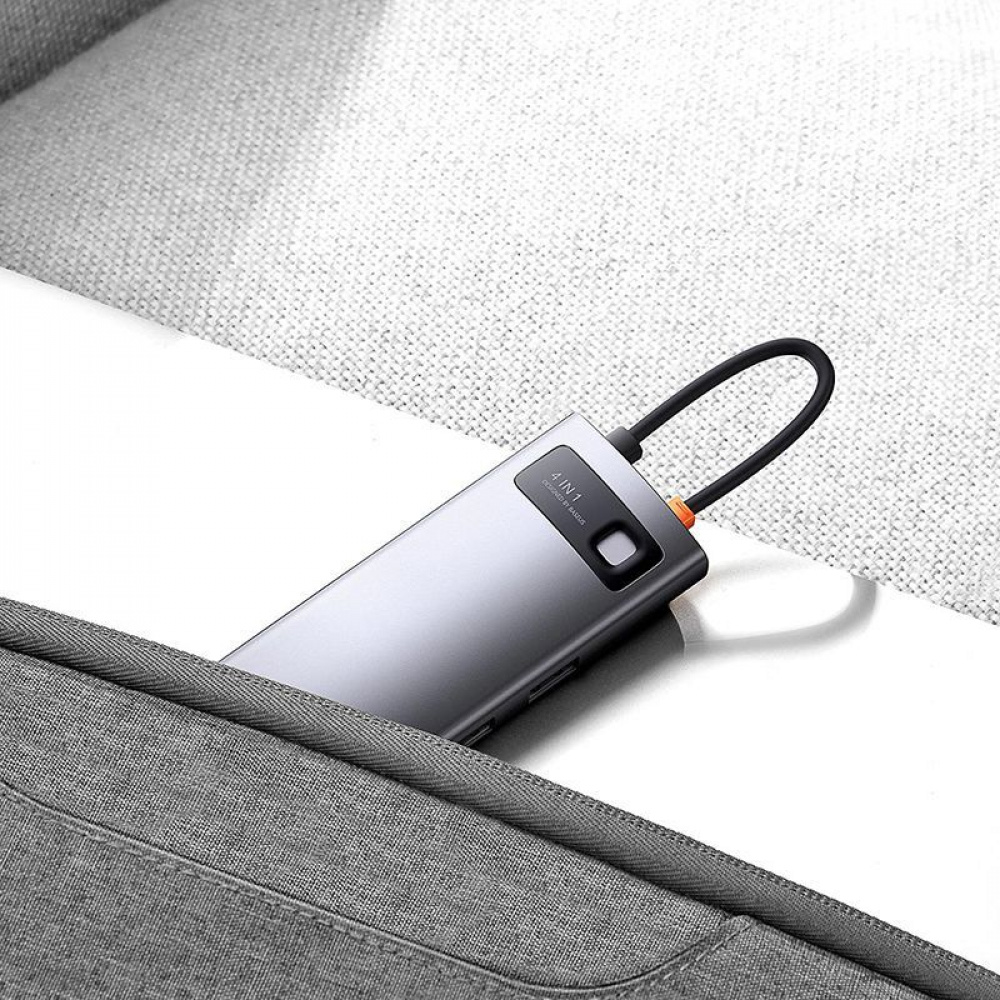 USB-Хаб Baseus Metal Gleam Series 4-in-1 (4xUSB3.0) — Придбати в Україні - фото 2