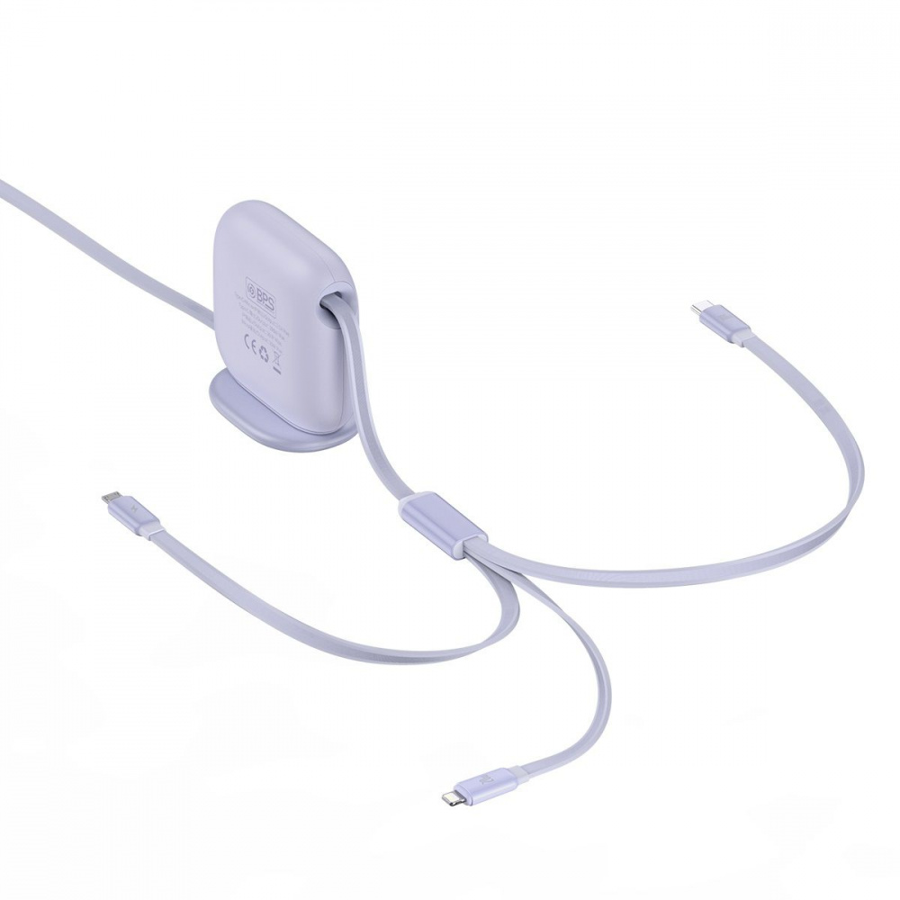 Кабель Baseus Traction Series Retractable 3-in-1 Fast Charging Type-C (Micro USB+Lightning+Type-C) 100W (1.7m) — Придбати в Україні - фото 2