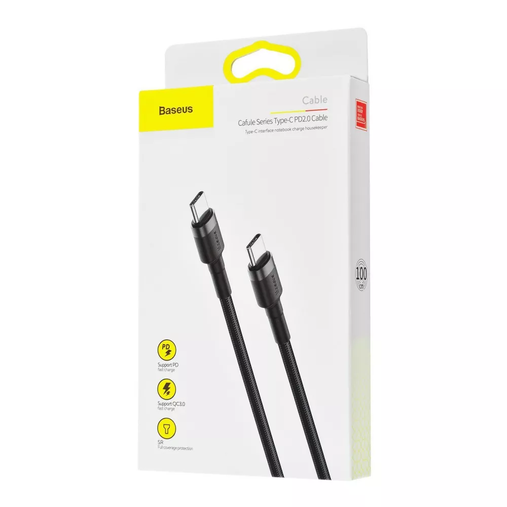 Кабель Baseus Cafule Type-C to Type-C PD 2.0 60W (1m) — Придбати в Україні