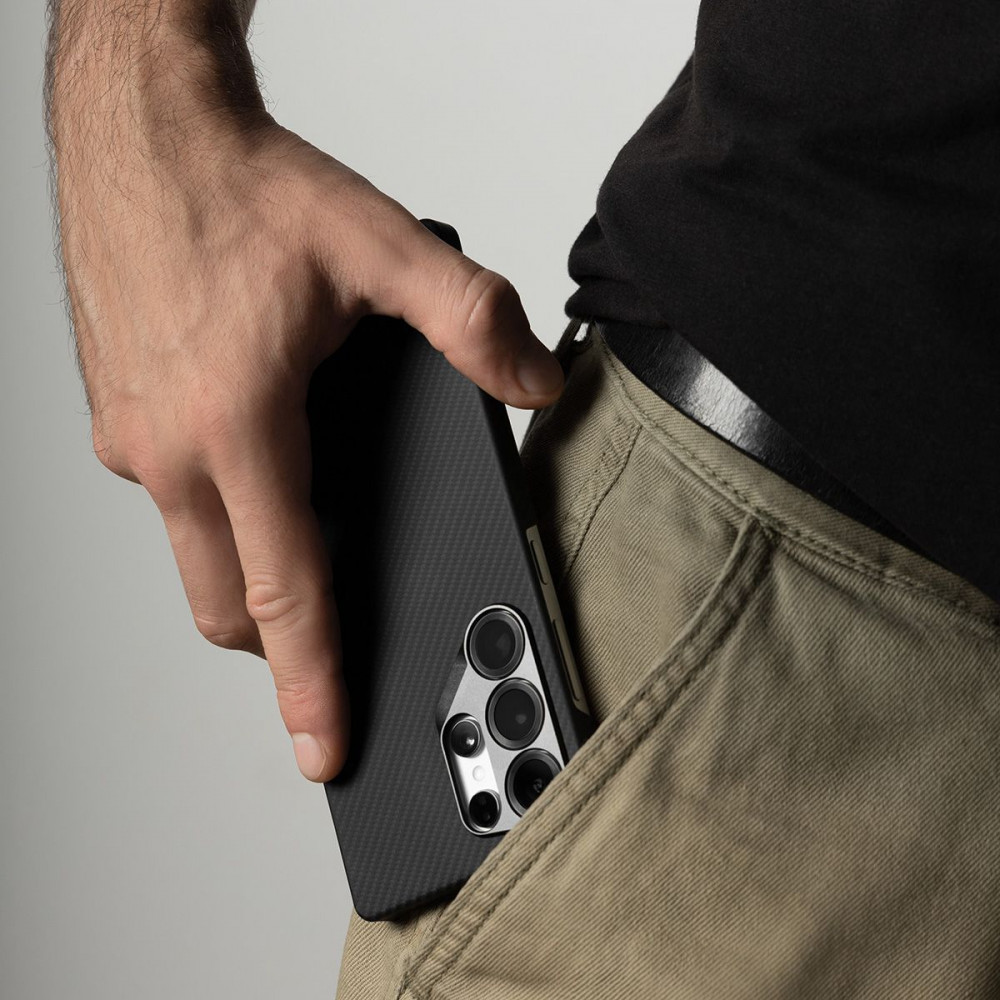 Чехол Proove Carbon Slim with Magnetic Ring Samsung Galaxy S26 Ultra black (PCCSSGSU2602) Черный на картинке №4