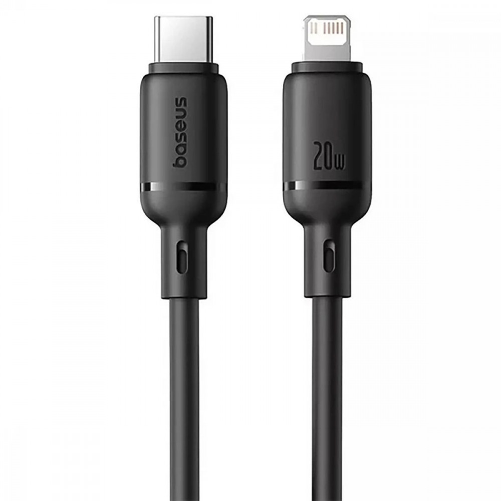 Кабель Baseus Foamed Silicone Fast Charging Type-C to Lightning 20W (2m) black (E0426A04) Черный на картинке №4