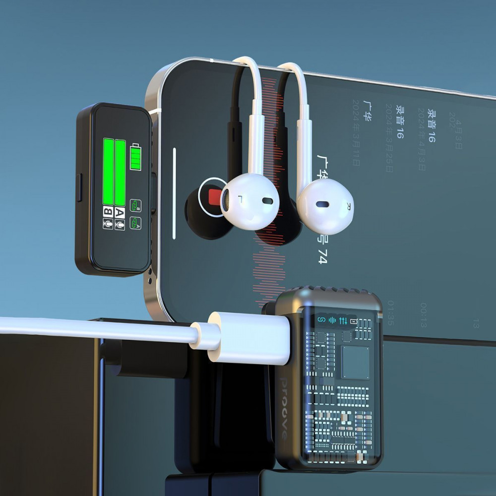 Бездротовий петличний мікрофон Proove Ripple black на малюнкі №6