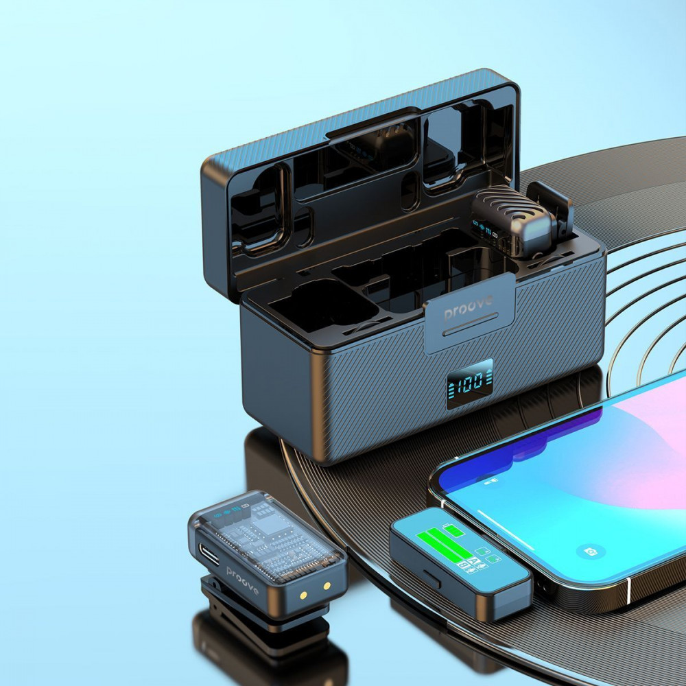 Бездротовий петличний мікрофон Proove Ripple black на малюнкі №8