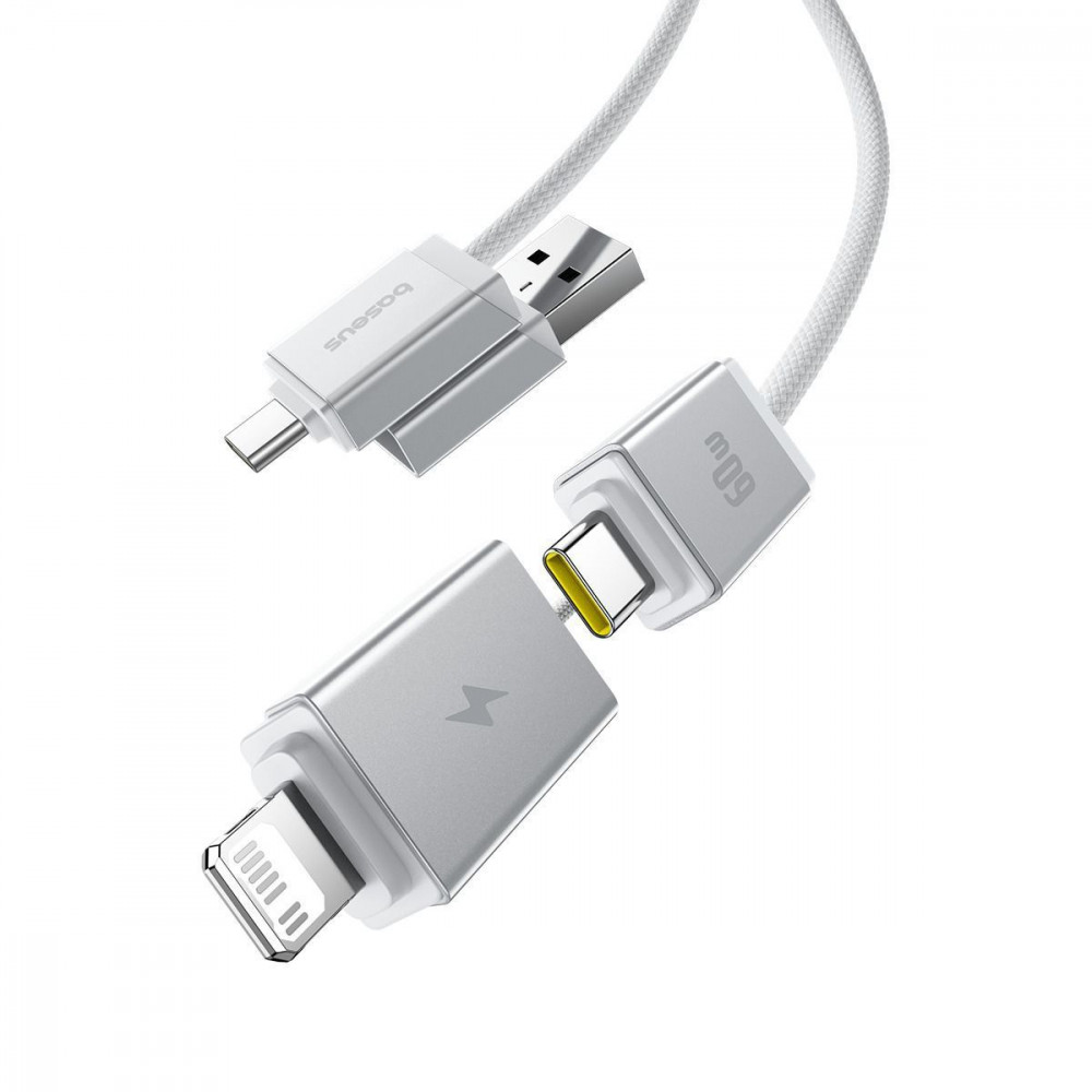 Кабель Baseus Versatile Two-for-Two Fast Charging Cable USB+Type-C to Type-C+Lightning 60W 2m — Придбати в Україні - фото 11