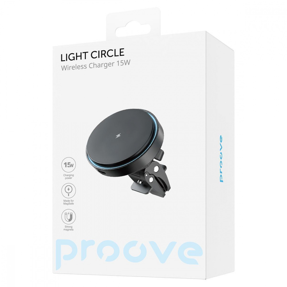 Автомобільний тримач з Бездротовим ЗП Proove Light Circle 15W — Придбати в Україні