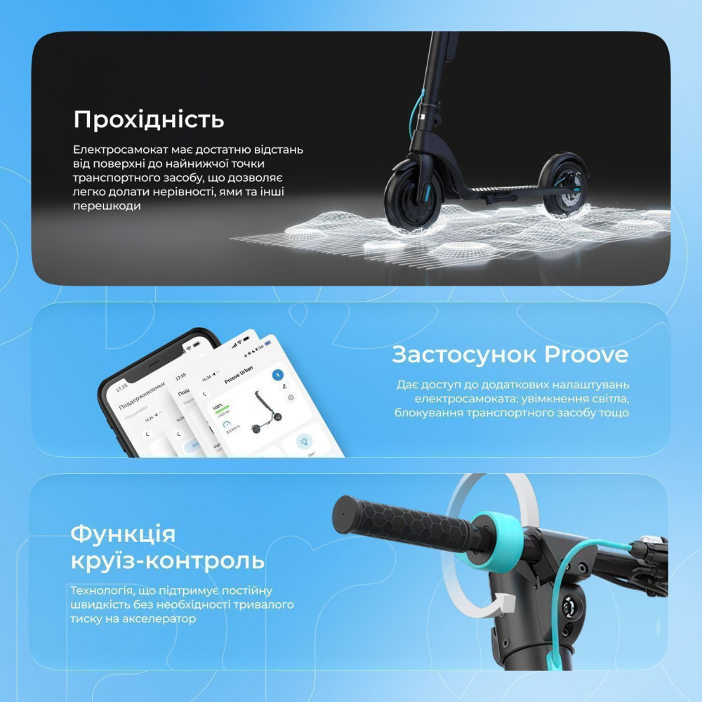 Электросамокат Proove Model X-City Pro (черно/голубой) - фото 22