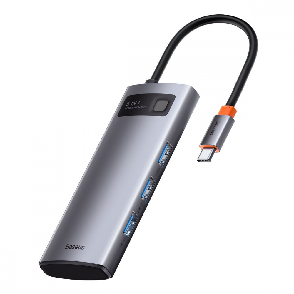 USB-Hub Baseus Metal Gleam Series 5-in-1 (3xUSB3.0 + 4KHD + Type-C). - фото 7