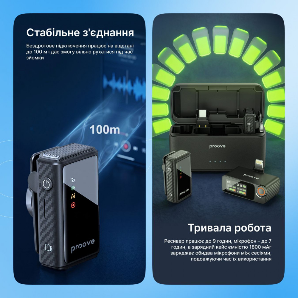 Бездротовий петличний мікрофон Proove Forum Pro black (PFWM00000201) Чорний на малюнкі №3