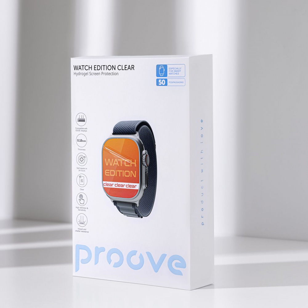 Защитная гидрогелевая пленка Proove Hydrogel Screen Protection WATCH EDITION Clear - фото 3