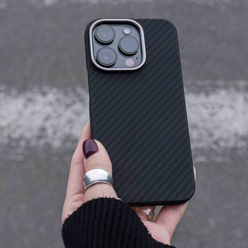 Чехол WAVE Premium Carbon Slim with Magnetic Ring iPhone 12/12 Pro - фото 3