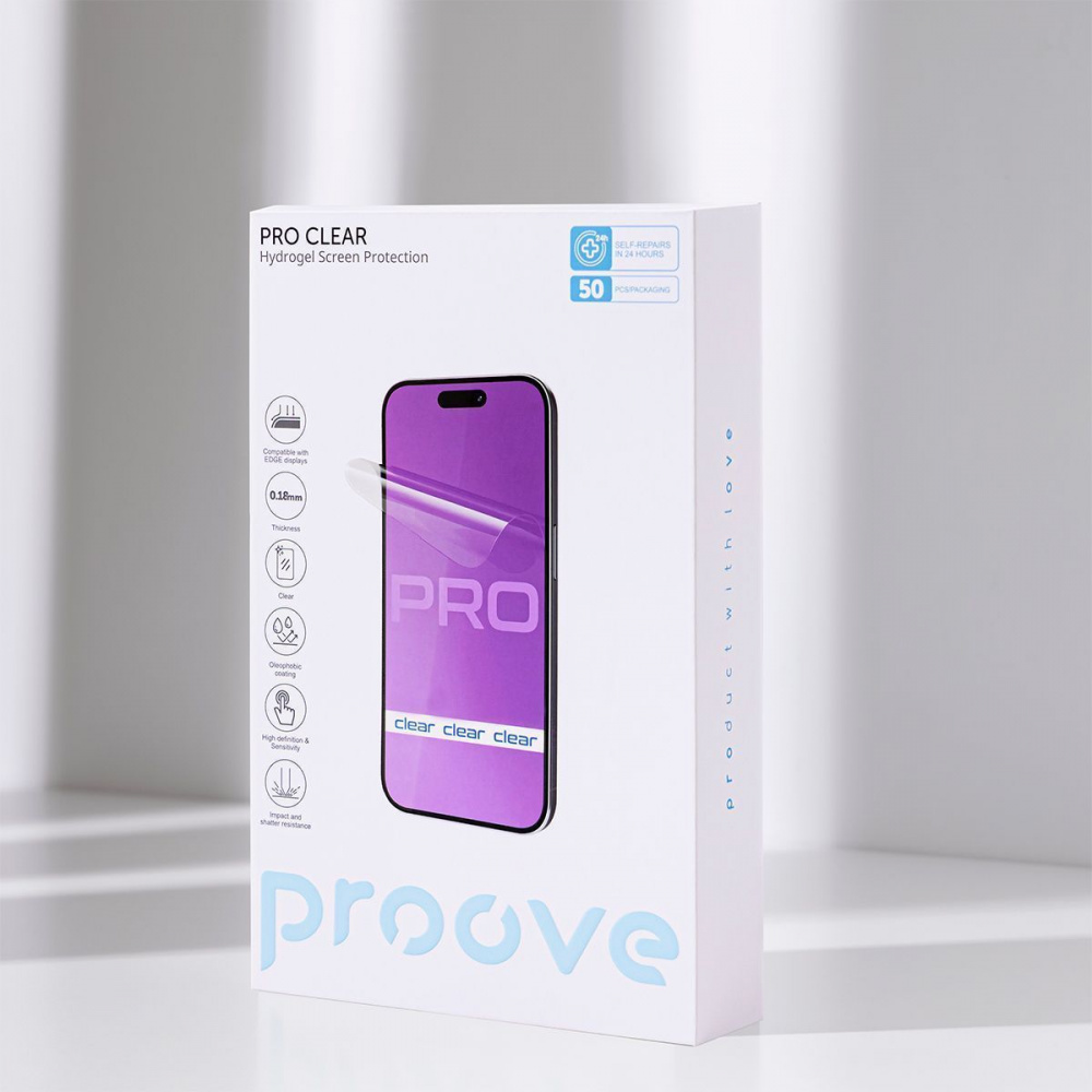 Захисна гідрогелева плівка Proove Hydrogel Screen Protection PRO Clear — Придбати в Україні - фото 3