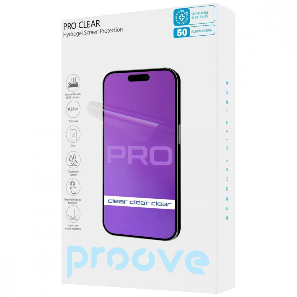 Захисна гідрогелева плівка Proove Hydrogel Screen Protection PRO Clear — Придбати в Україні