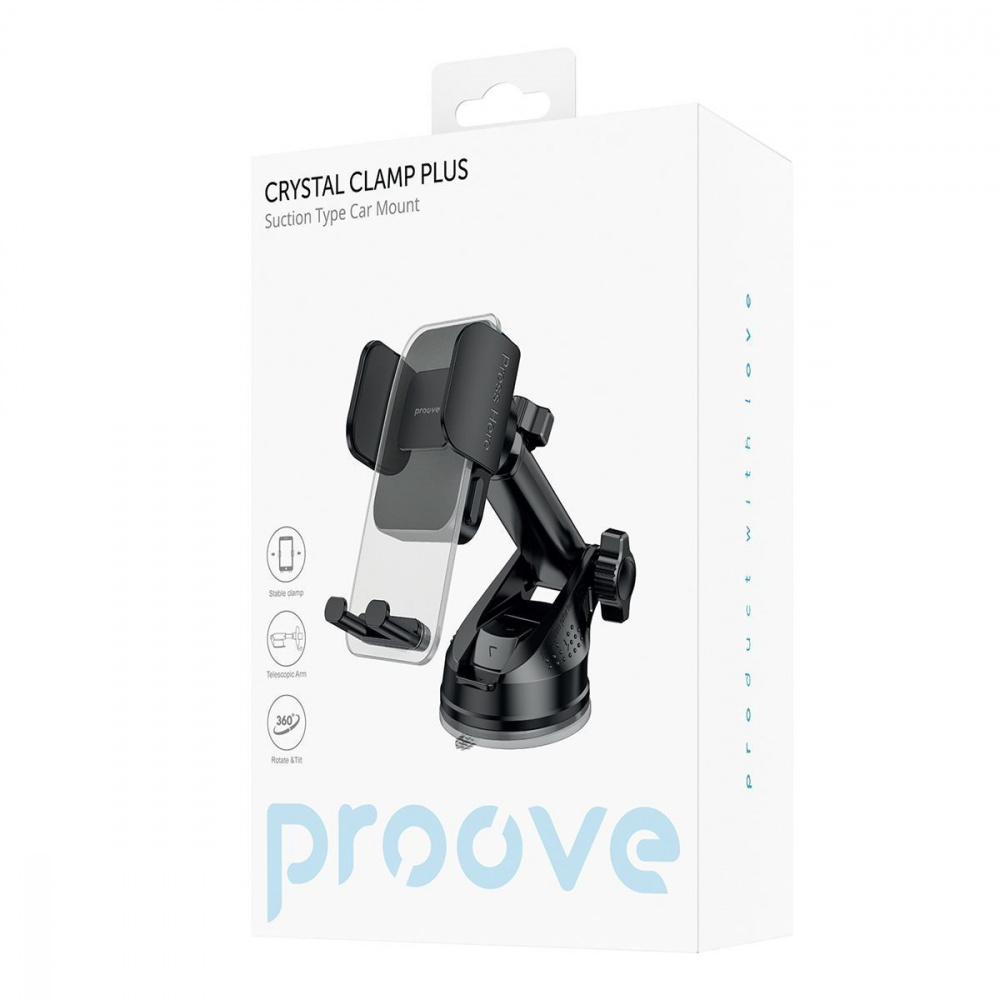 Автомобільний тримач Proove Crystal Clamp Plus Suction Type Car Mount — Придбати в Україні - фото 1