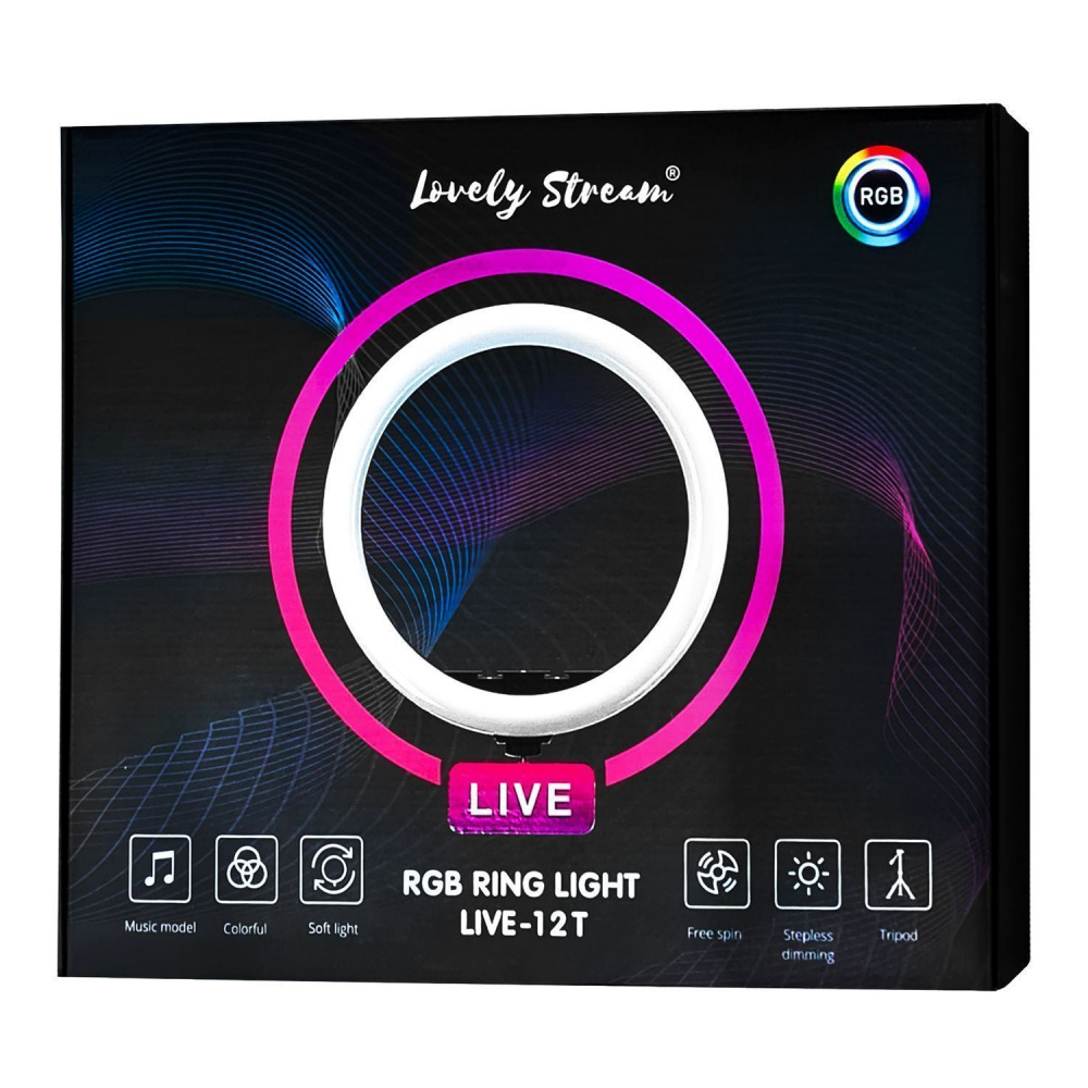 Кільцева світлодіодна LED лампа Lovely Stream 12 "Full Set — Придбати в Україні - фото 1