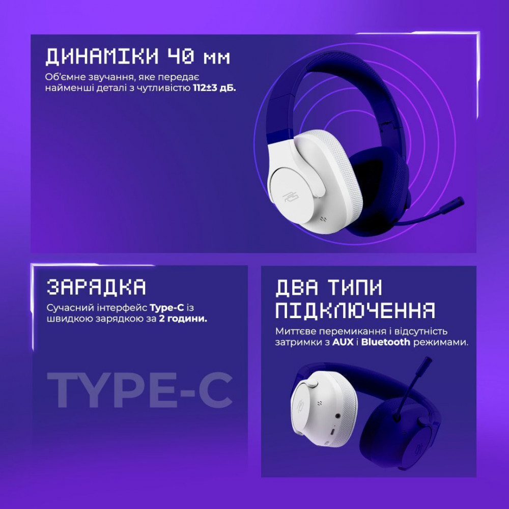 Бездротова ігрова гарнітура Proove Gaming Bliss (APP) black (GHBLPP010001) Чорний на малюнкі №5