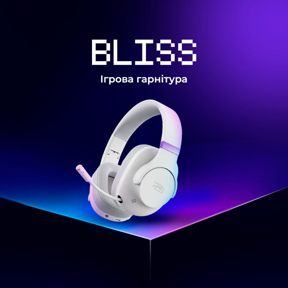 Бездротова ігрова гарнітура Proove Gaming Bliss (APP) black (GHBLPP010001) Чорний на малюнкі №3