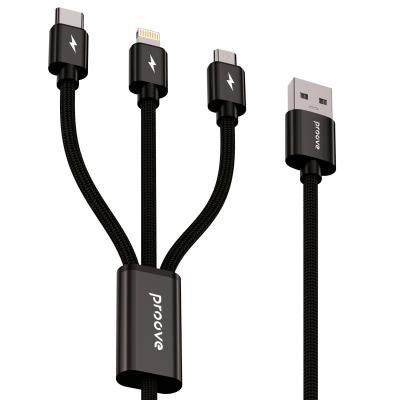 Купить Кабель Proove Triple Connection 3 in 1 Type-C + Micro USB + Lightning (1.3m) 64748 - Ncase