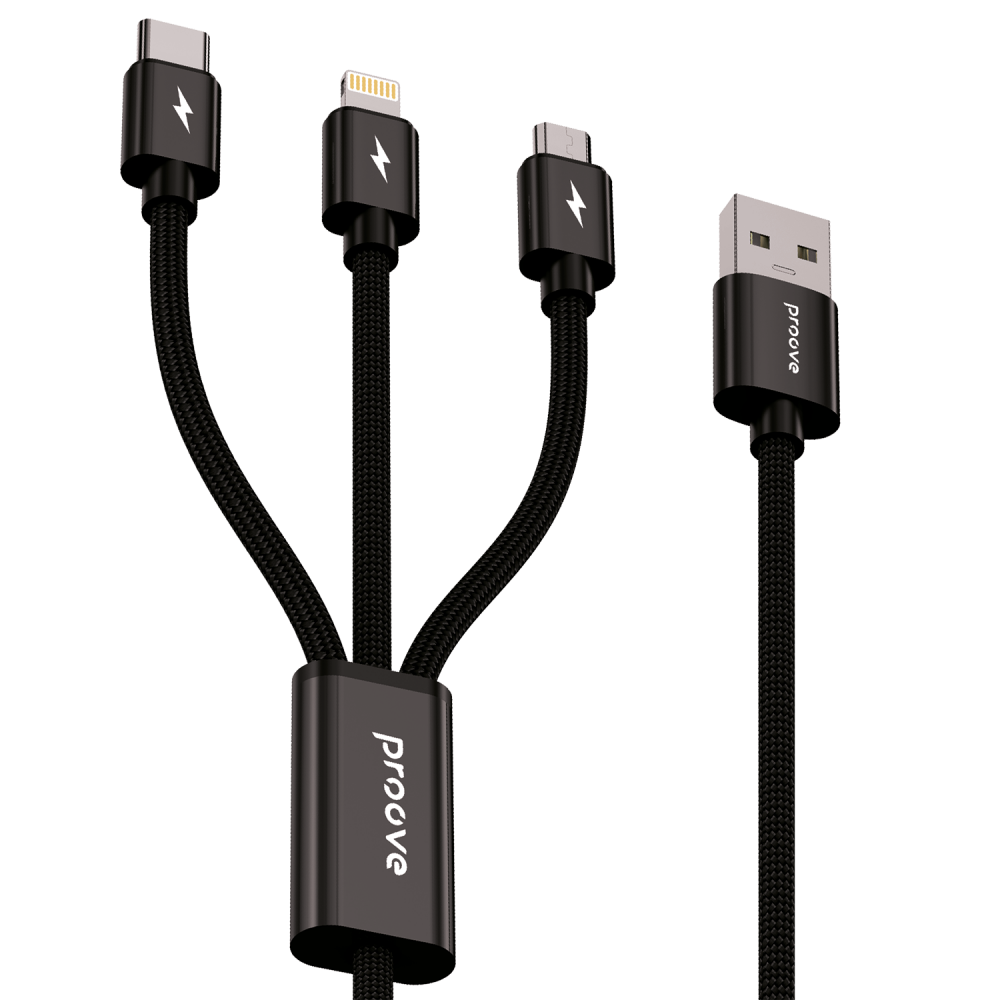 Кабель Proove Triple Connection 3 in 1 Type-C + Micro USB + Lightning (1.3m) — Придбати в Україні