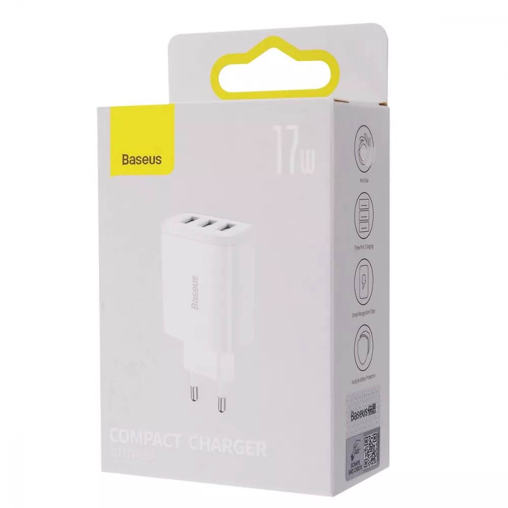 МЗП Baseus Compact 17W (3 USB) — Придбати в Україні