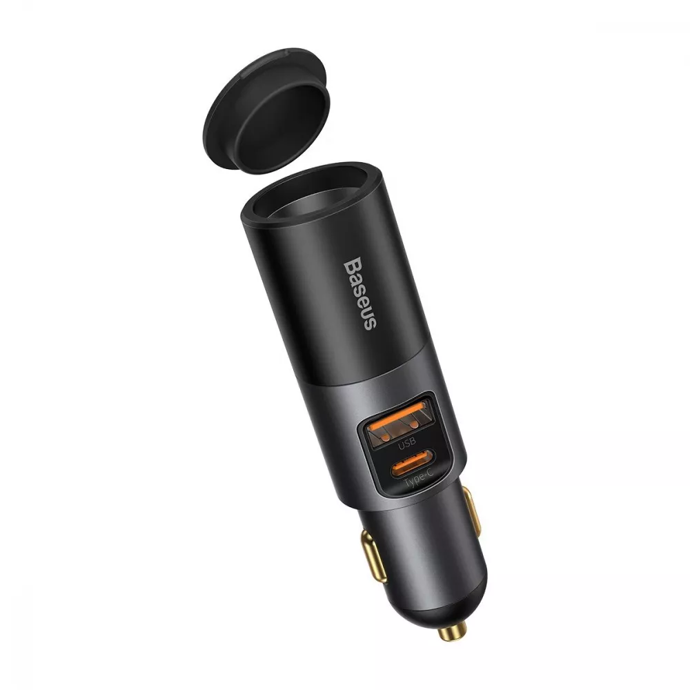 Автомобильное ЗУ Baseus Share Together with Cigarette Port USB + Type-C 120W - фото 7