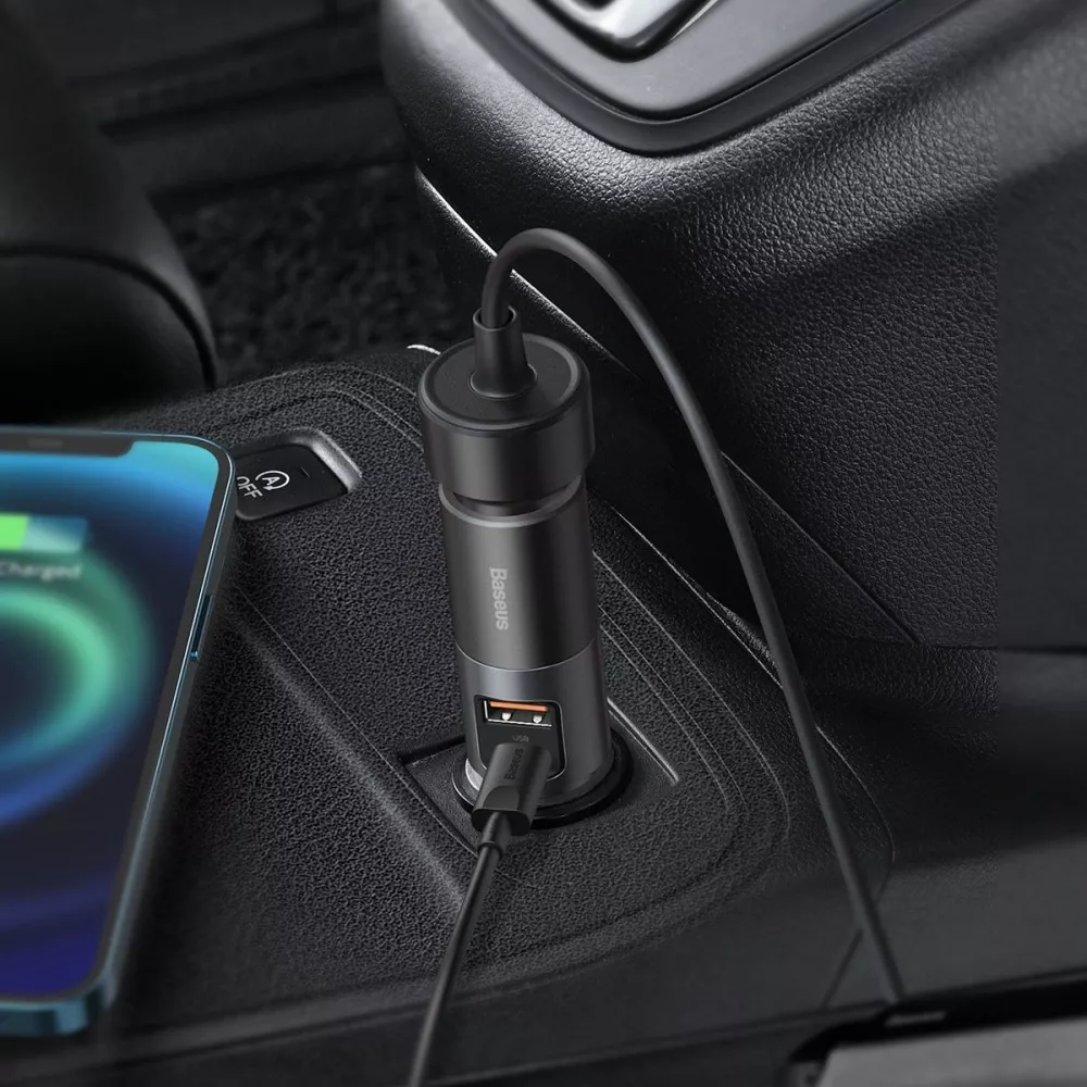 Автомобильное ЗУ Baseus Share Together with Cigarette Port USB + Type-C 120W - фото 1