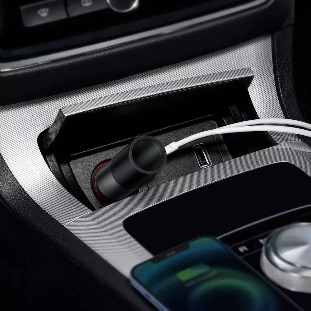 Автомобильное ЗУ Baseus Share Together with Cigarette Port USB + Type-C 120W - фото 2
