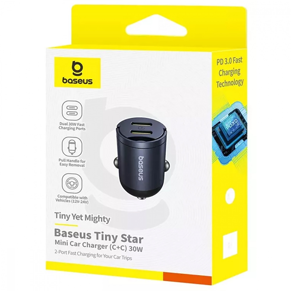 АЗП Baseus Tiny Star Mini Car Charger 2xType-C 30W — Придбати в Україні - фото 1
