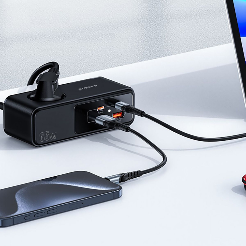Сетевой фильтр Proove Homester Pro 65W (AC + 2xType-C + 2xUSB) 1.5m - фото 7