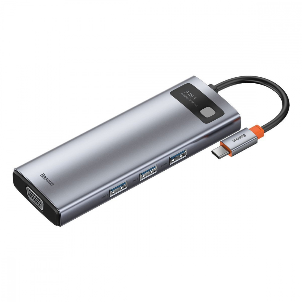 USB-Hub Baseus Metal Gleam Series 9-in-1 (3xUSB3.0 + 4KHD+ TF + SD + Type-C PD + VGA + RJ45) - фото 6