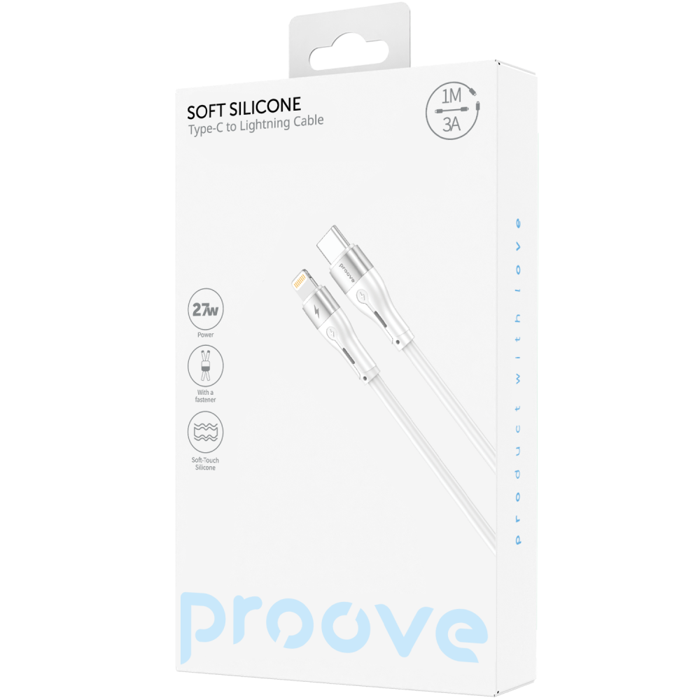 Кабель Proove Soft Silicone Type-C to Lightning 27W (1m) — Придбати в Україні - фото 1