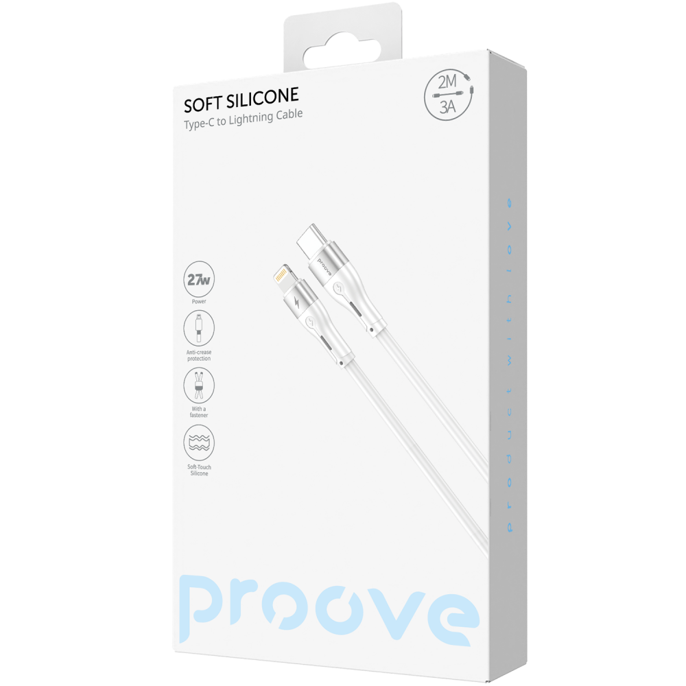 Кабель Proove Soft Silicone Type-C to Lightning 27W (2m) — Придбати в Україні - фото 1