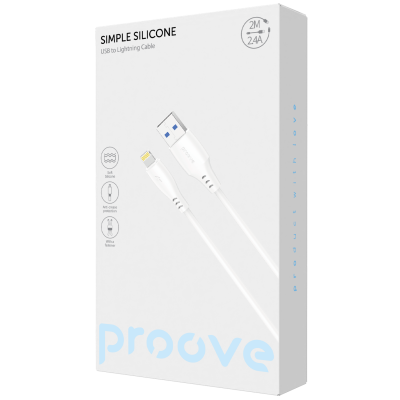 Купить Кабель Proove Simple Silicone USB to Lightning 2.4A (2m) 63613 - Ncase