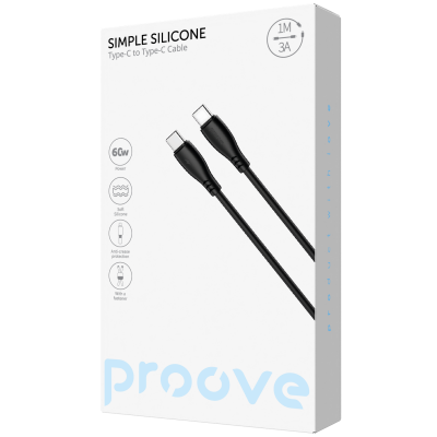 Кабель Proove Simple Silicone Type-C to Type-C 60W (1m) — Придбати в Україні