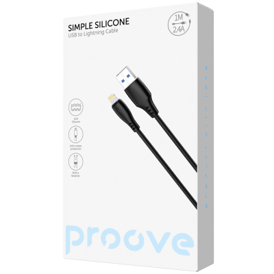 Купить Кабель Proove Simple Silicone USB to Lightning 2.4A (1m) 63610 - Ncase
