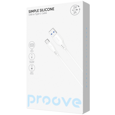 Кабель Proove Simple Silicone USB to Type-C 3A (1m) — Придбати в Україні