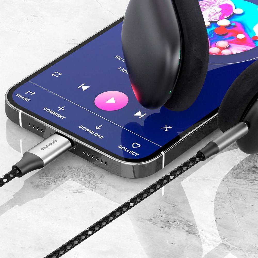 Кабель AUX Proove SoundMesh Lightning to 3.5mm (1m) — Придбати в Україні - фото 2