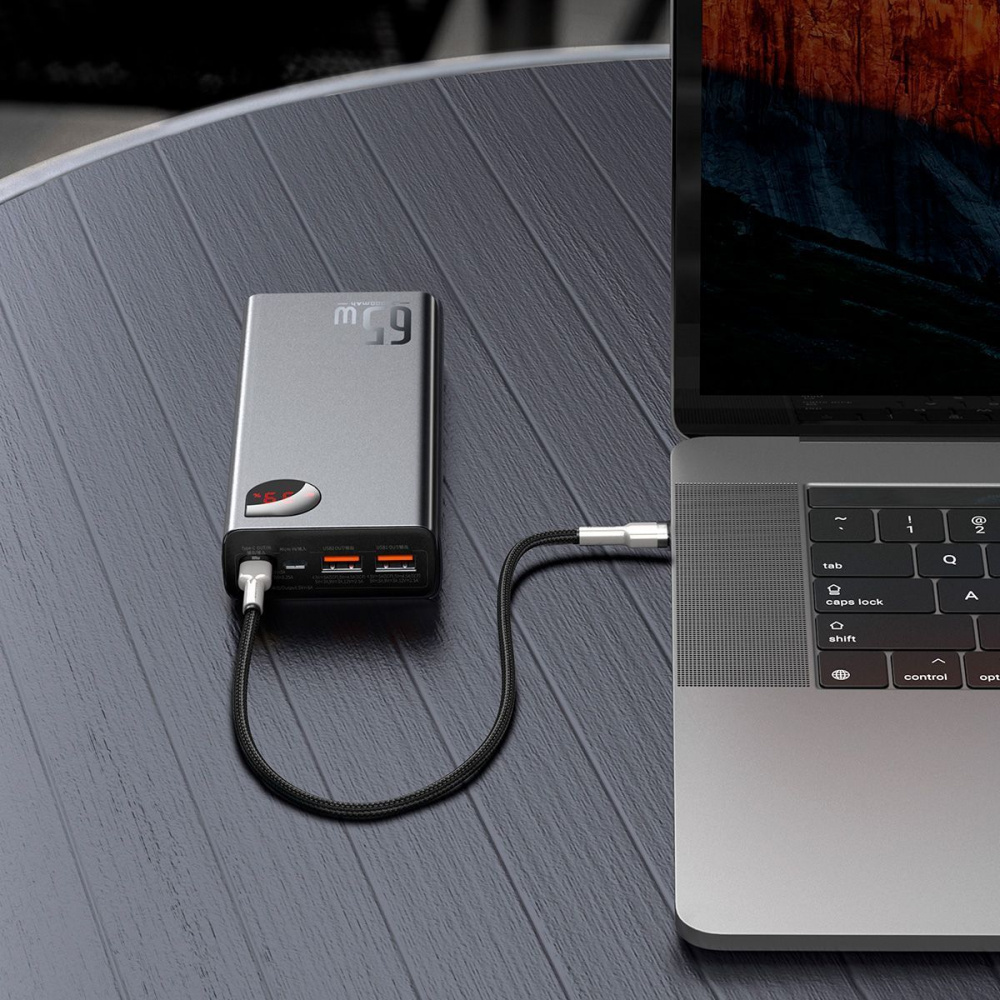 Портативна Батарея Baseus Adaman Metal Digital Display 65W (QC3.0 PD3.0) 20000mAh — Придбати в Україні - фото 1