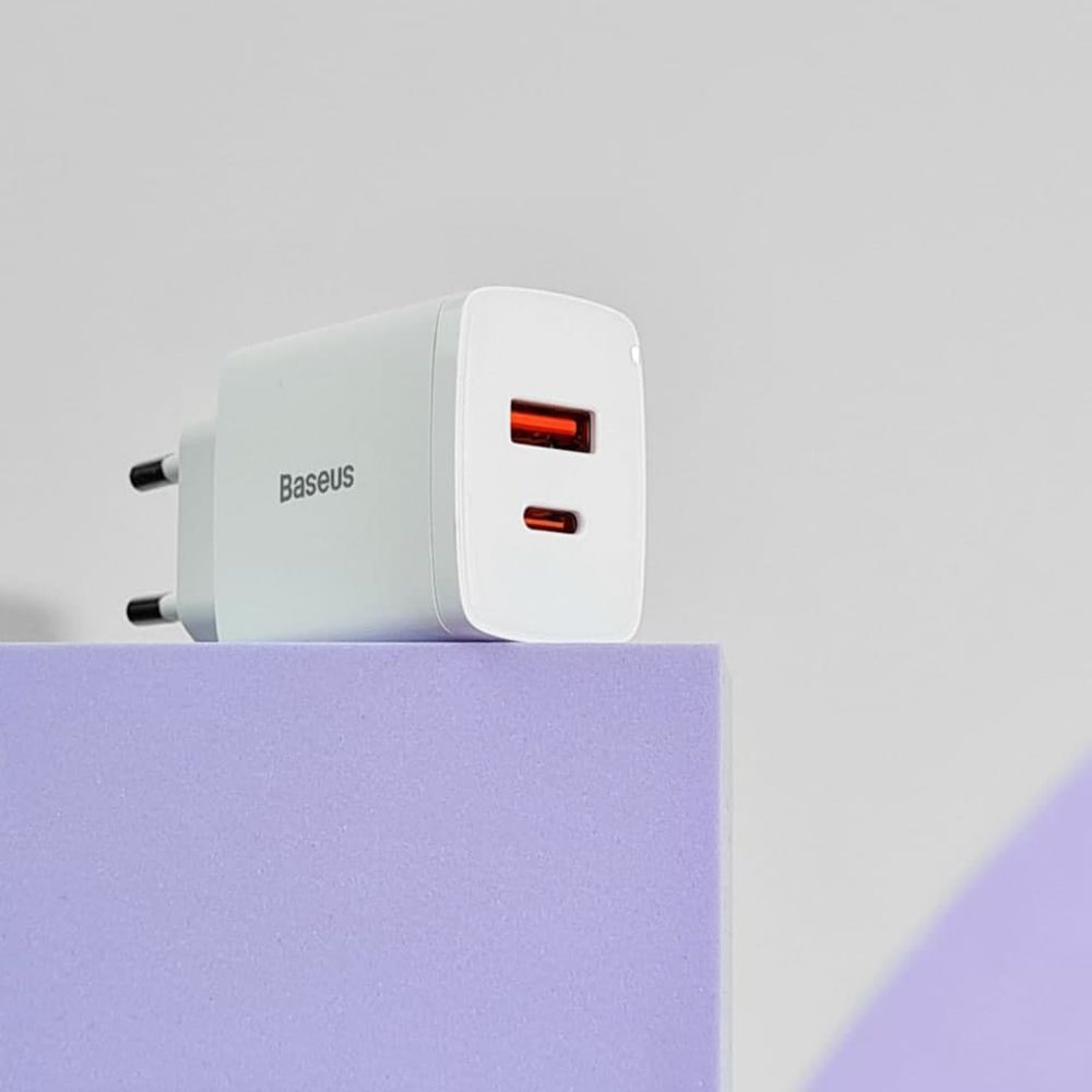 МЗП Baseus Compact Quick Charger 20W QC+ PD (1Type-C + 1USB) — Придбати в Україні - фото 5