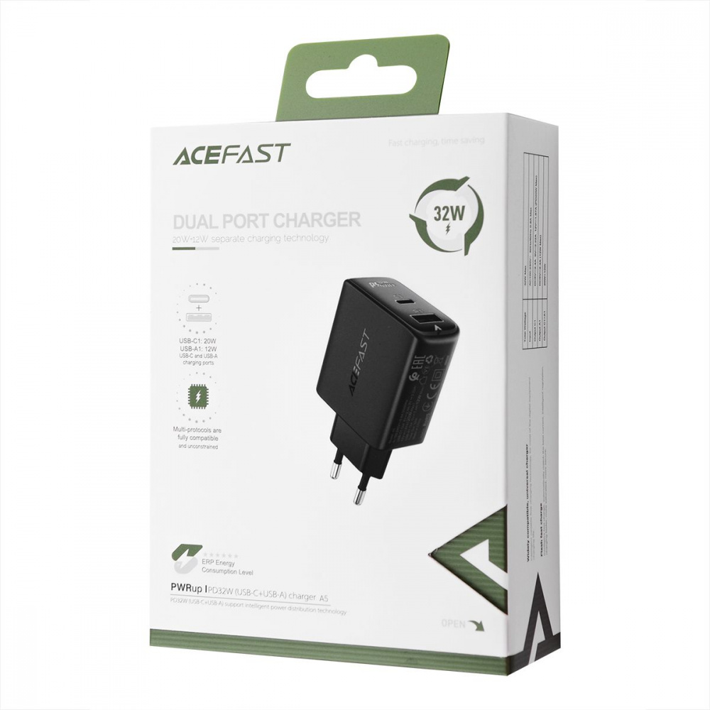 СЗУ Acefast A5 PD 32W (Type-C + USB) - фото 1