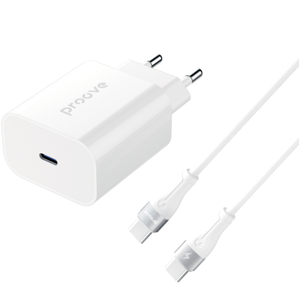 МЗП Proove Rapid 45W (Type-C) + Кабель Type-C to Type-C white (WCRP45012202) Білий на малюнкі №1