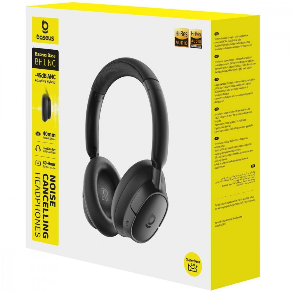 Бездротові навушники Baseus Bass BH1 NC black на малюнкі №2