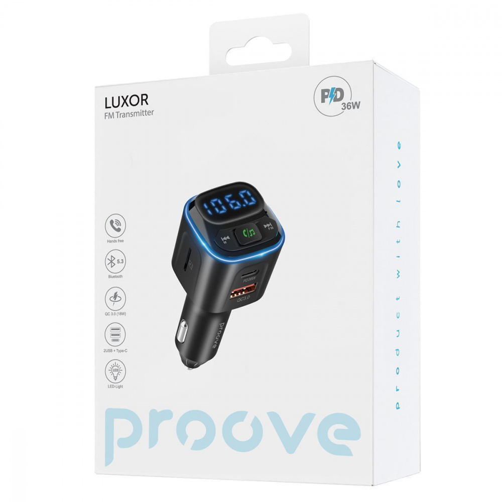 АЗП Proove FM Launcher Luxor 36W (PD+QC3.0) Type-C+USB — Придбати в Україні