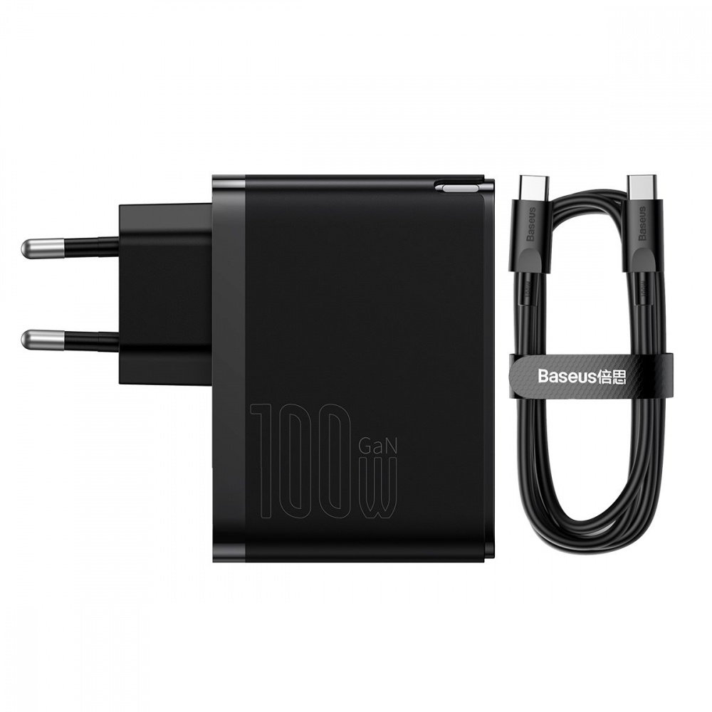 МЗП Baseus GaN5 Pro 100W (Type-C + USB) + Кабель Type-C + Type-C — Придбати в Україні - фото 4