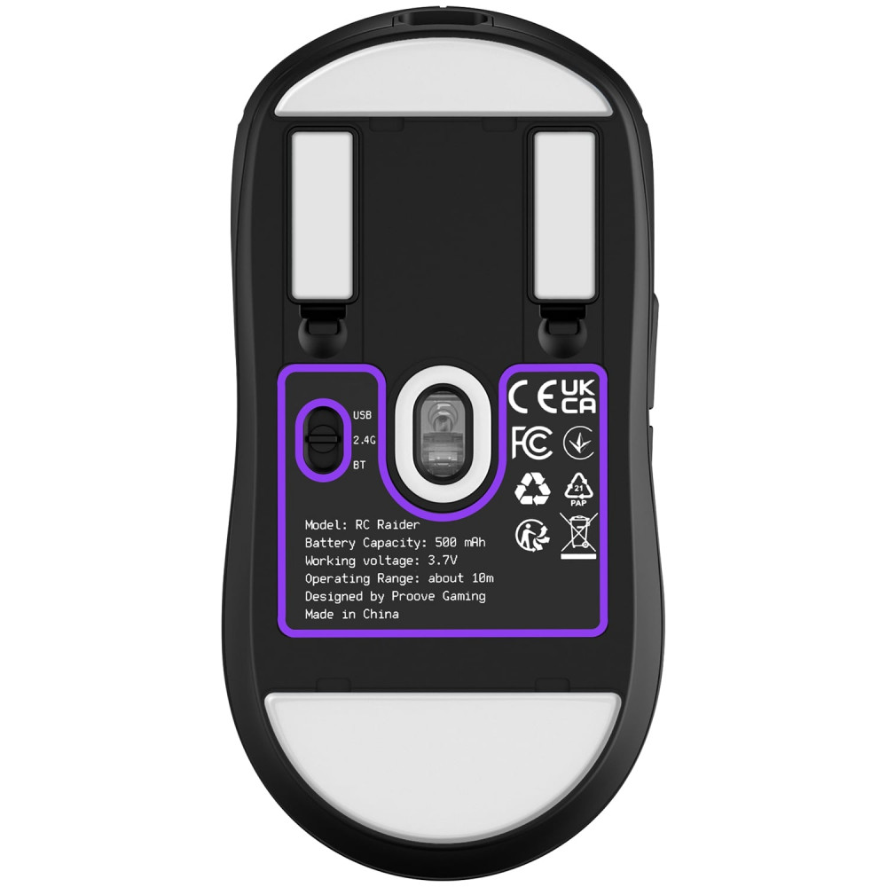 Бездротова ігрова миша Proove Gaming RC Raider 8K white/purple (WMRR00122017) Білий/фіолетовий на малюнкі №12