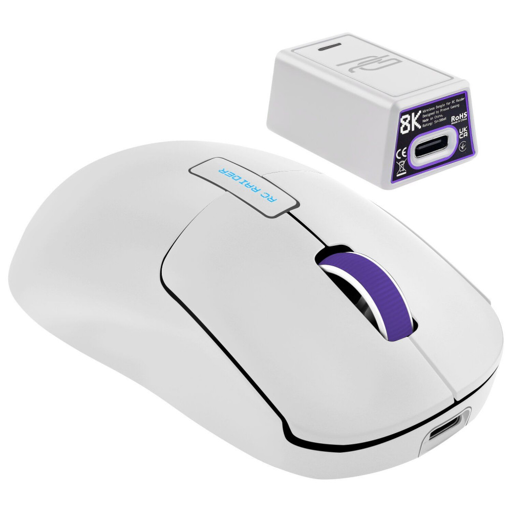 Бездротова ігрова миша Proove Gaming RC Raider 8K white/purple (WMRR00122017) Білий/фіолетовий на малюнкі №17