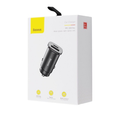 АЗП Baseus Square Metal PD 3.0 QC 4.0+ 30W USB + Type-C — Придбати в Україні