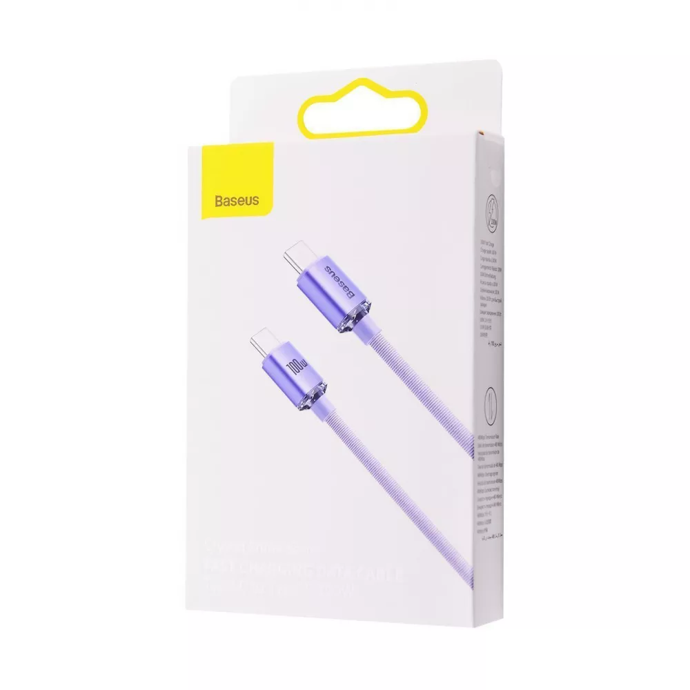 Кабель Baseus Crystal Shine Series Type-C to Type-C 100W (2m) — Придбати в Україні