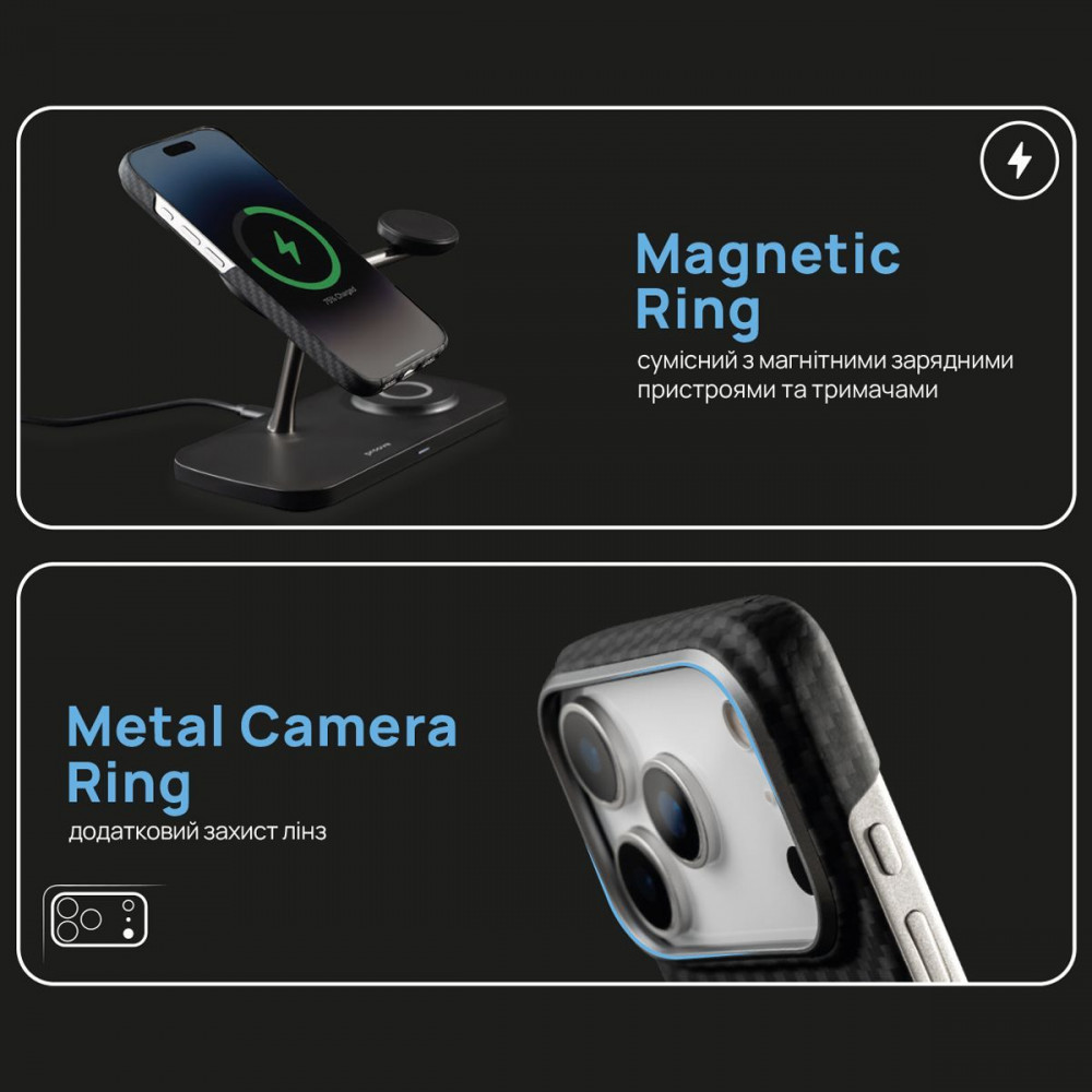 Чехол Proove Carbon Slim with Magnetic Ring iPhone 16 Plus - фото 3
